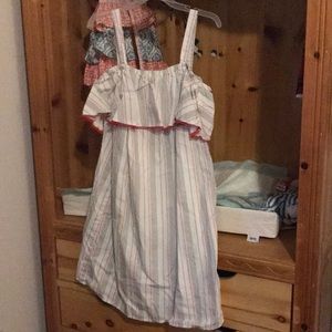 White cold shoulder maxi dress.